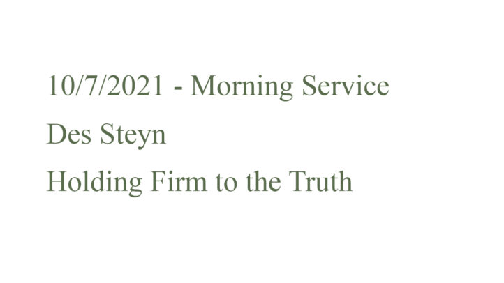 10/7/2021 - Morning Service