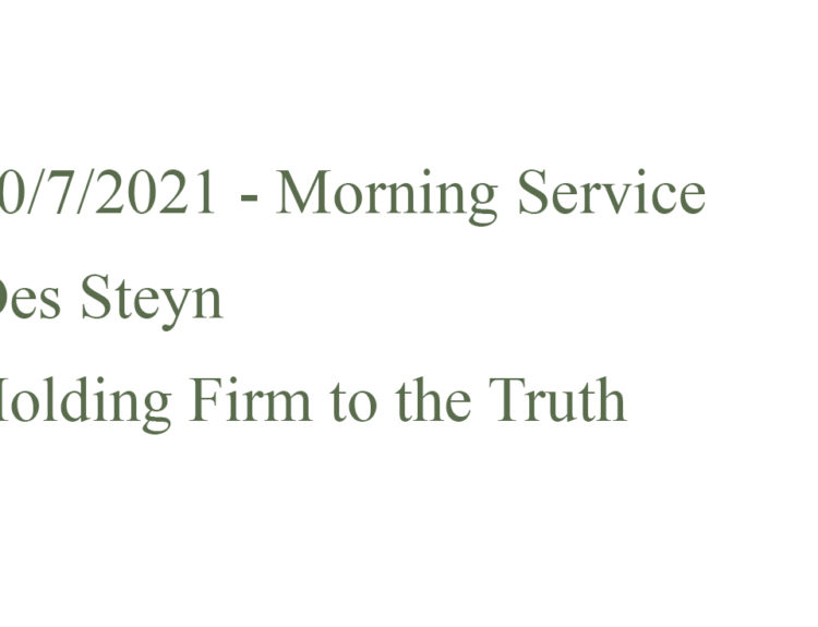10/7/2021 - Morning Service